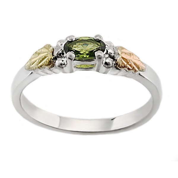 Black Hills Sterling Ezüst & 12K Arany Gyűrű Peridottal 49