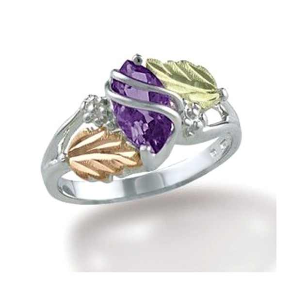 Black Hills Sterling Ezüst & 12K Arany Gyűrű Ametiszttel 54