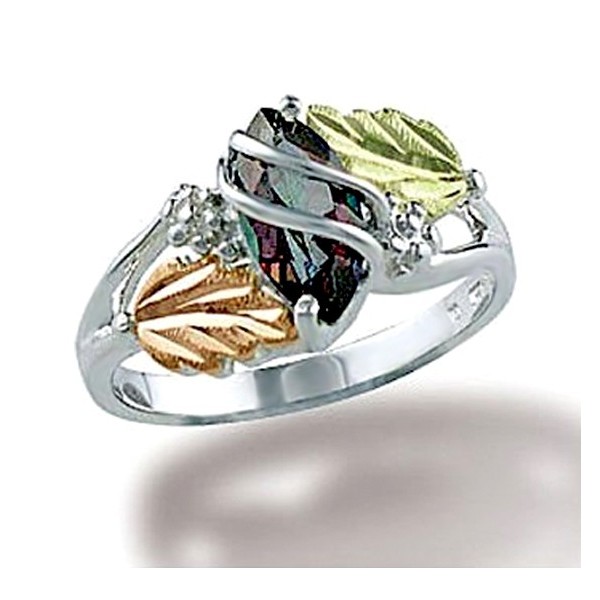 Black Hills Sterling Ezüst & 12K Arany Gyűrű Misztikus Topázzal 54