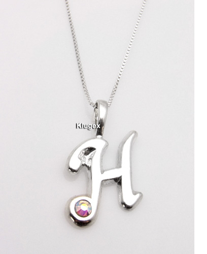 Ezüst Monogram Medál Lánccal – H