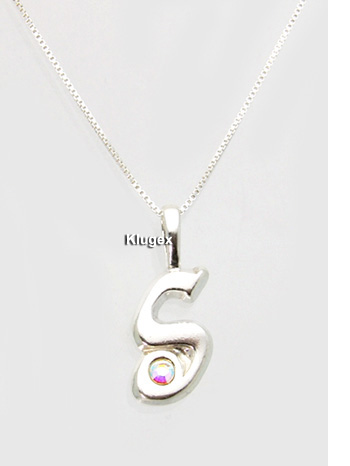 Ezüst Monogram Medál Lánccal – S