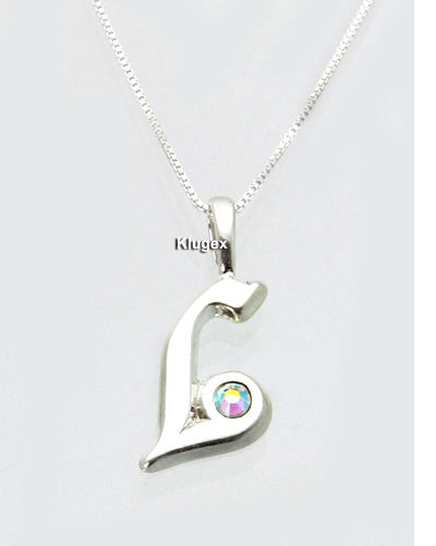 Ezüst Monogram Medál Lánccal – L