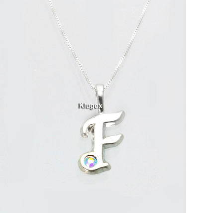 Ezüst Monogram Medál Lánccal – F