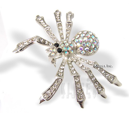 Hatalmas Pók Kitűző Swarovski Kristállyal