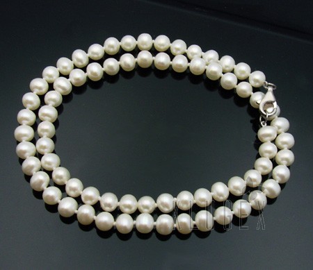 Igazgyöngy Nyaklánc .925 Sterling Ezüsttel