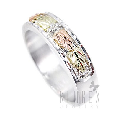 Black Hills Sterling Ezüst & 12K Arany Karika Gyűrű 49