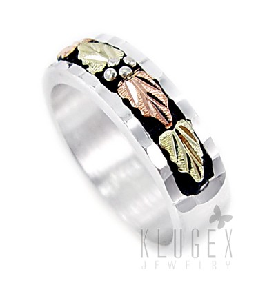 Black Hills Sterling Ezüst & 12K Arany Karika Gyűrű 49