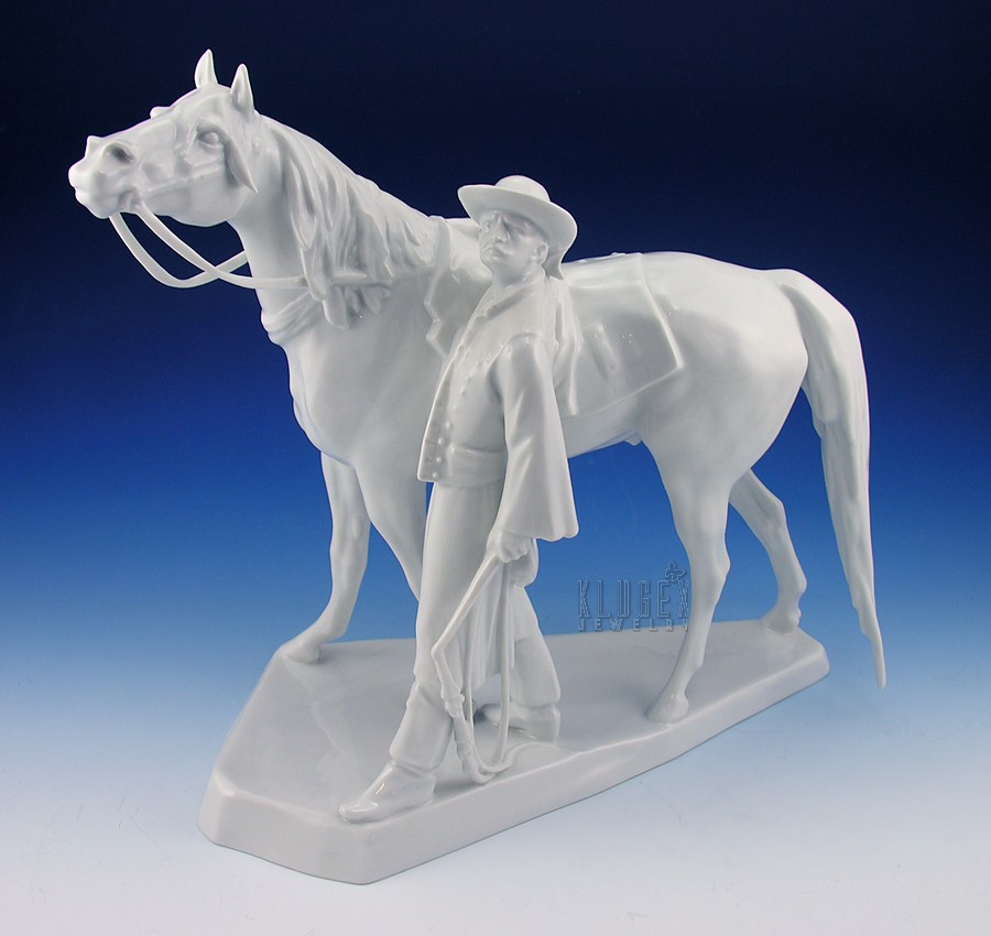 Huge Herend Horse and Man Figurine eBay