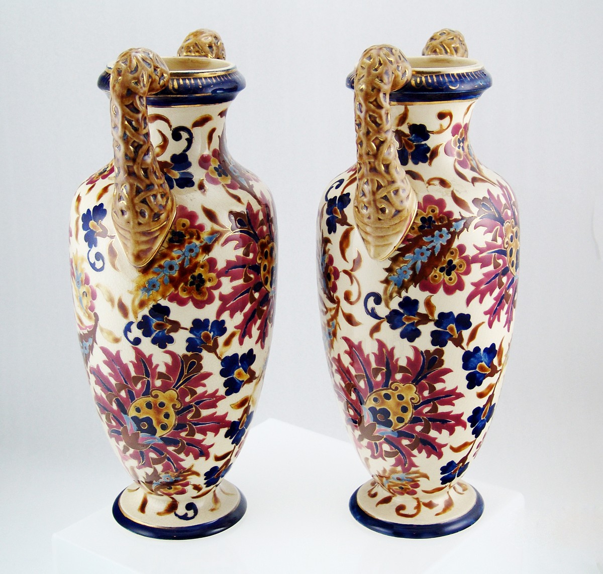 Pair of Antique Hungarian Porcelain Vase Fischer J. Budapest | eBay