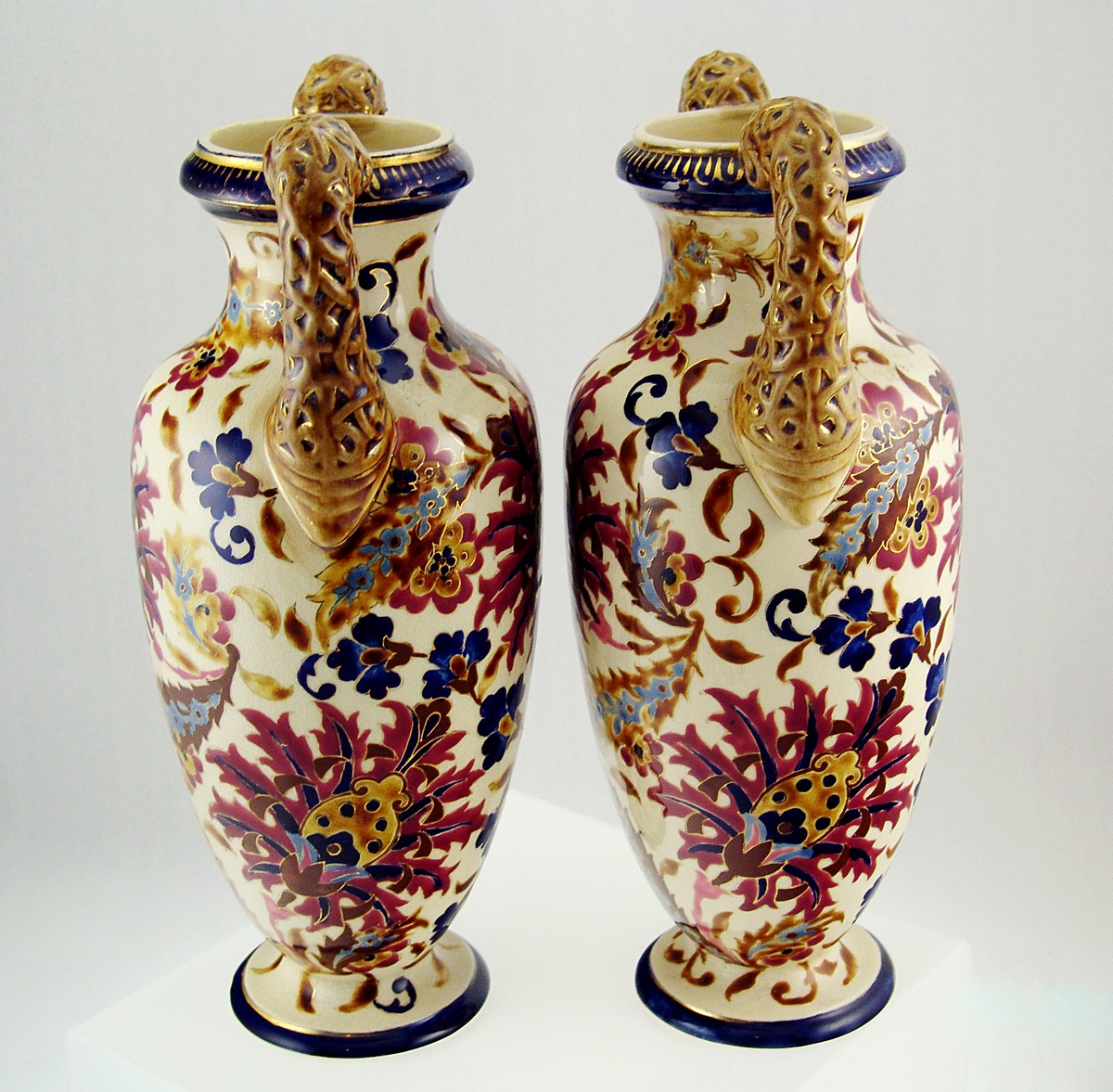 Pair of Antique Hungarian Porcelain Vase Fischer J. Budapest | eBay